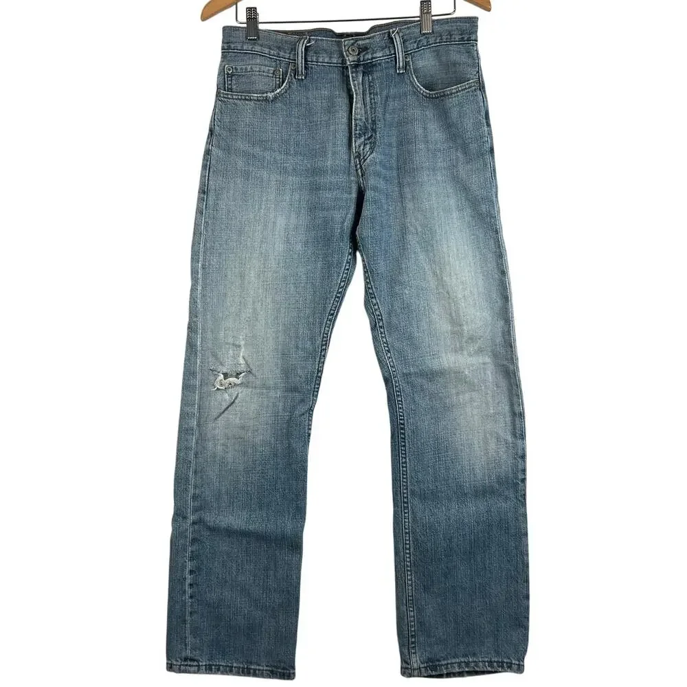 Levis 514 Jeans Mens 33x32 Blue Straight‎ Mid Rise Dark Wash Denim